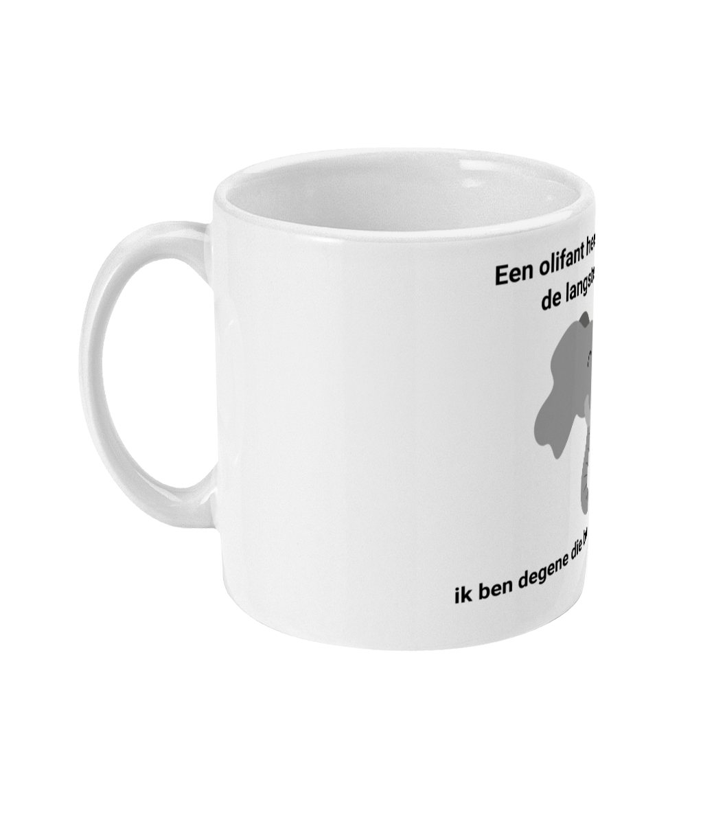 Een olifant heeft dan wel de langste slurf, ik ben degene die bovenop jou durf.