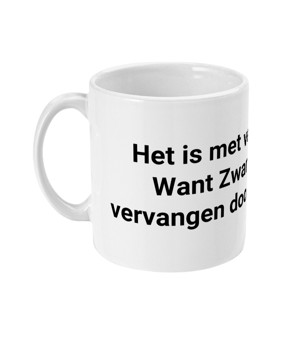 Het is met veel plezier. Want Zwarte Piet is vervangen door een koerier.