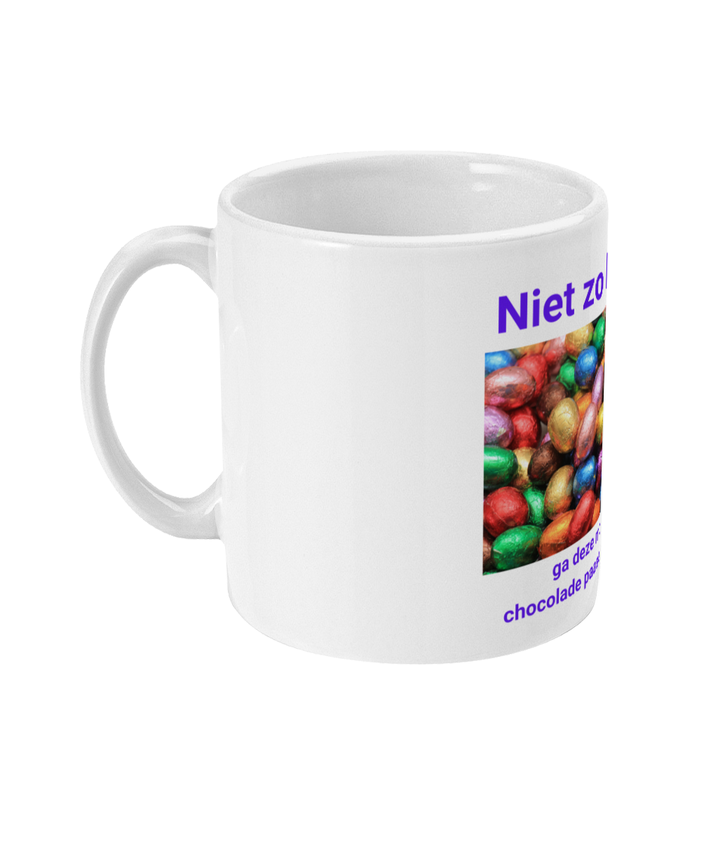 Niet zo lullen, ga deze mok met chocolade paaseitjes vullen!