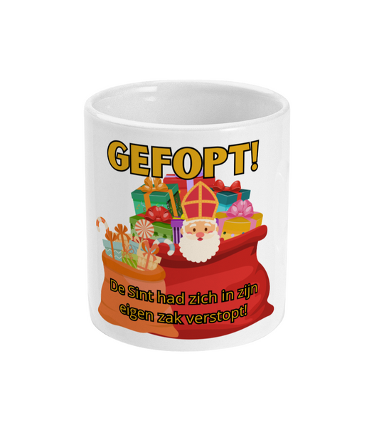 Gefopt! De Sint had zich in zijn eigen zak verstopt